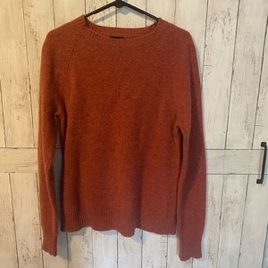 Mens J Crew 100% lambs wool sweater burnt sienna long sleeve sweater